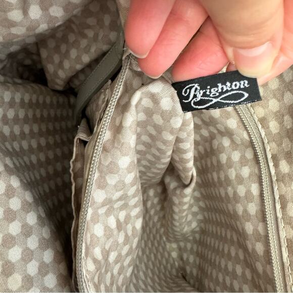 BRIGHTON Cream & Tan Raffia Leather Shoulder Tote Bag Purse - Picture 12 of 14